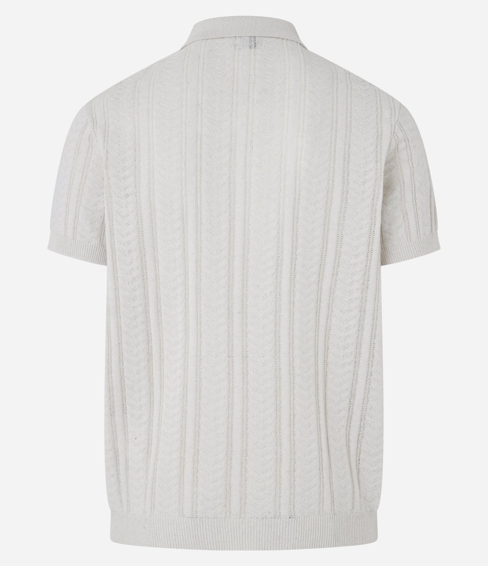 Camisa Polo com Botões Contrastantes e Textura Off White 3