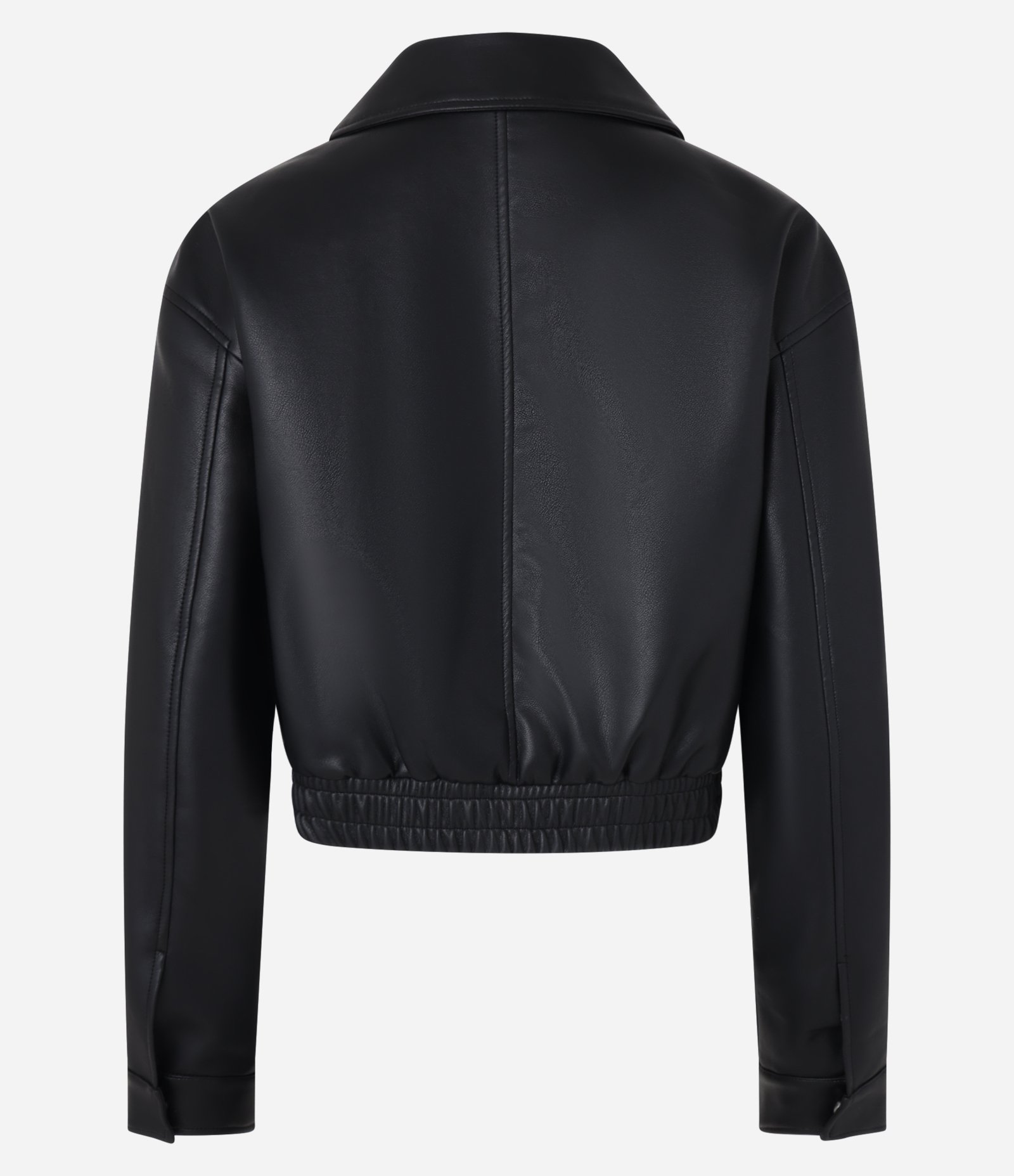 Jaqueta Biker em PU com Bolsos Grandes Preto 6