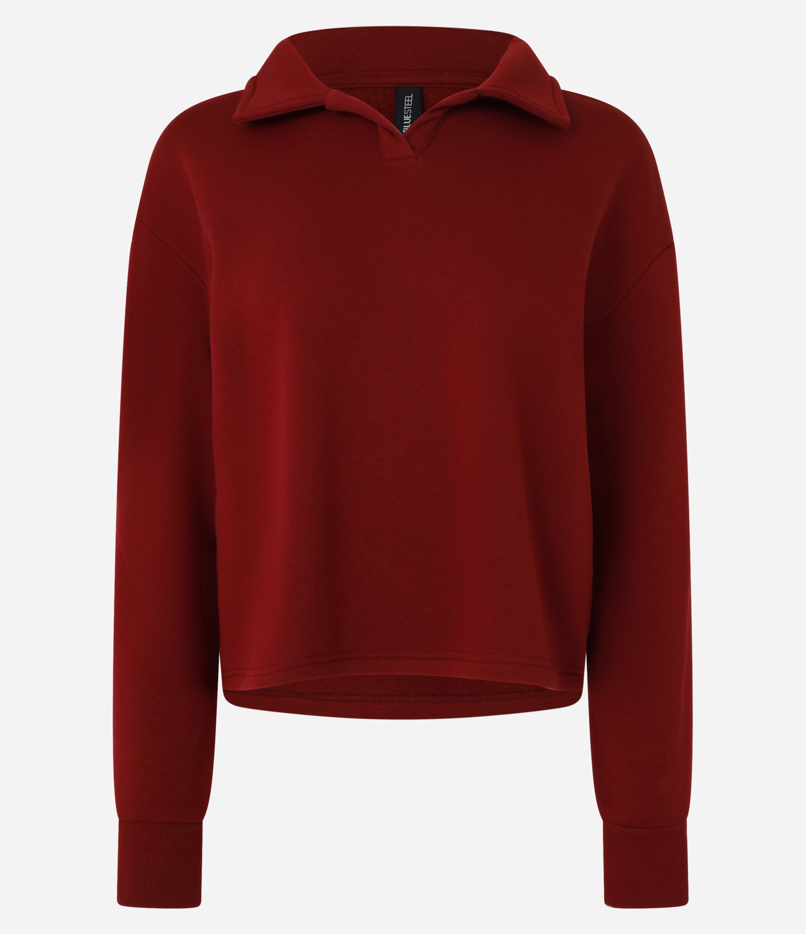 Moletom Slim Quentinho com Forro e Gola Polo Vinho