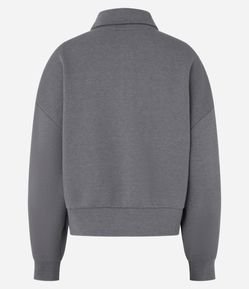 Moletom com Forro Fleece e Zíper na Gola Alta