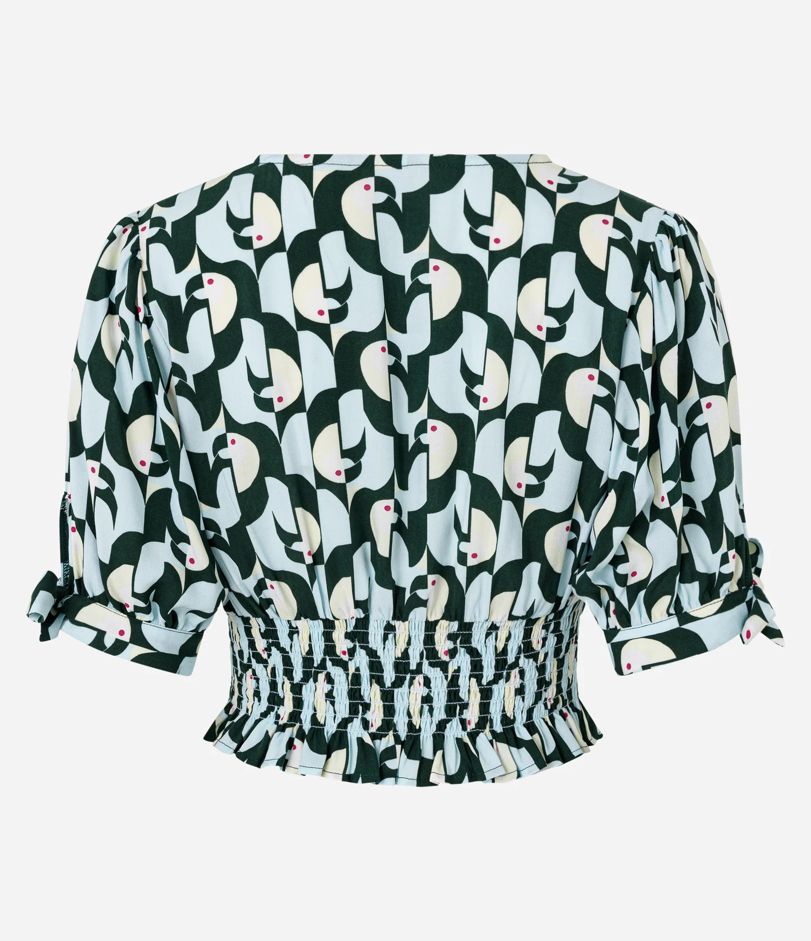 Blusa Cropped em Crepe com Estampa de tucaninhos Preto 8