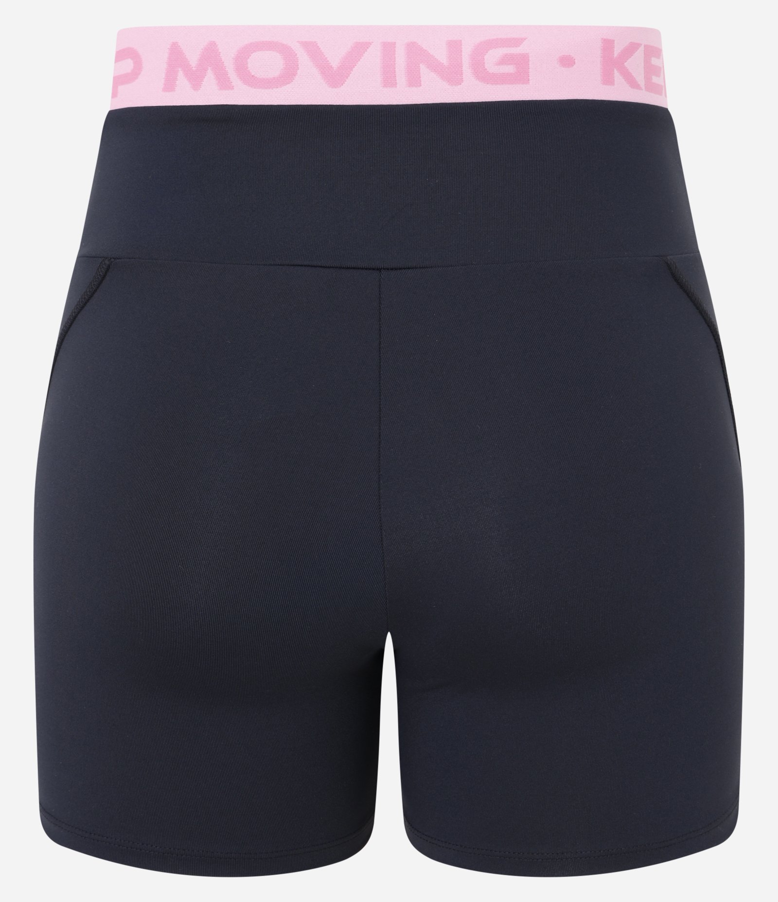 Bermuda Ciclista em Microfibra com Detalhe de Friso Preto/Rosa 6