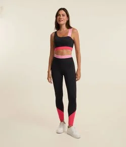 Calça Legging em Microfibra com Friso