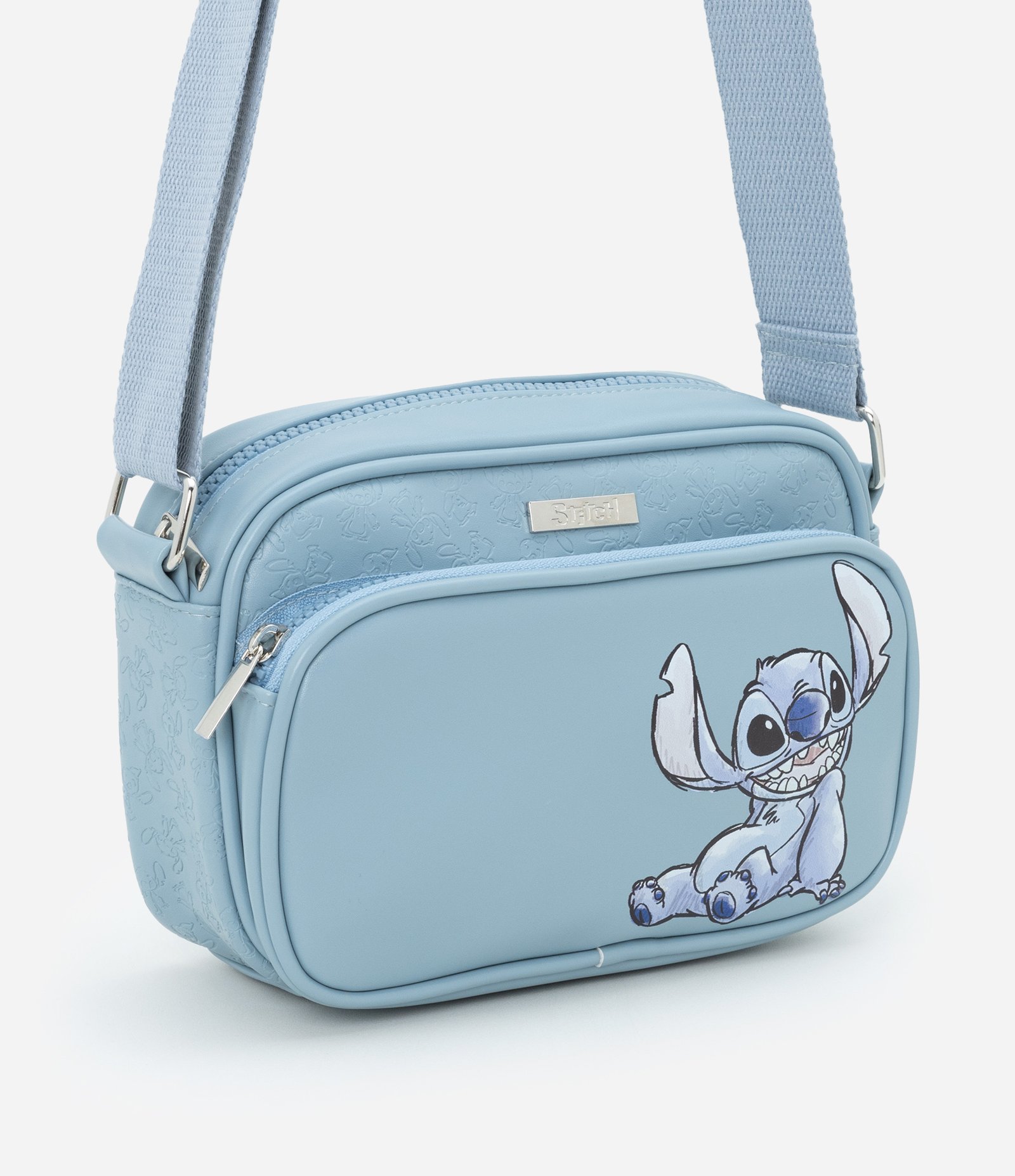 Bolsa Infantil Transversal com Estampa do Stitch - Tam Único Azul 1
