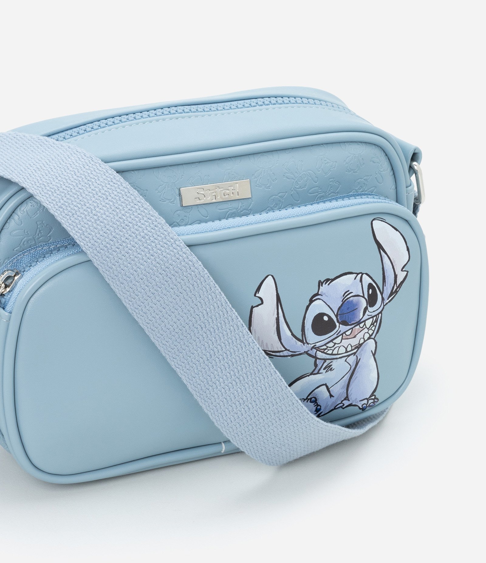 Bolsa Infantil Transversal com Estampa do Stitch - Tam Único Azul 5