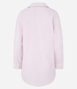 Saída de Praia Camisa Manga Longa cem ALgodão Listrado