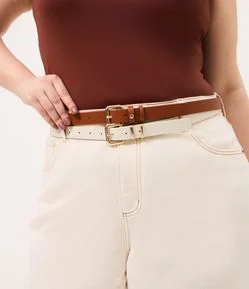 Kit 03 Cintos com Fivela Quadrada Curve & Plus Size