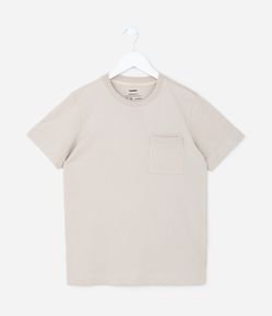 Camiseta Básica Infantil em Algodão com Bolsinho - Tam 5 a 14 anos