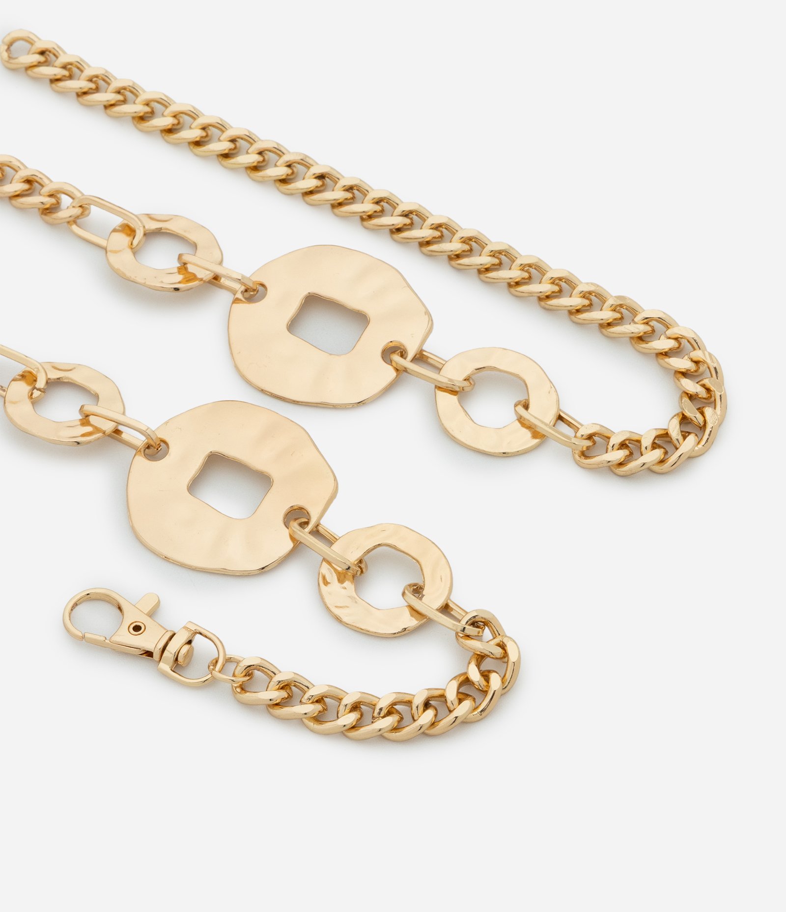 Cinto Estreito com Corrente e Elos Grandes Curve e Plus Size Dourado 2