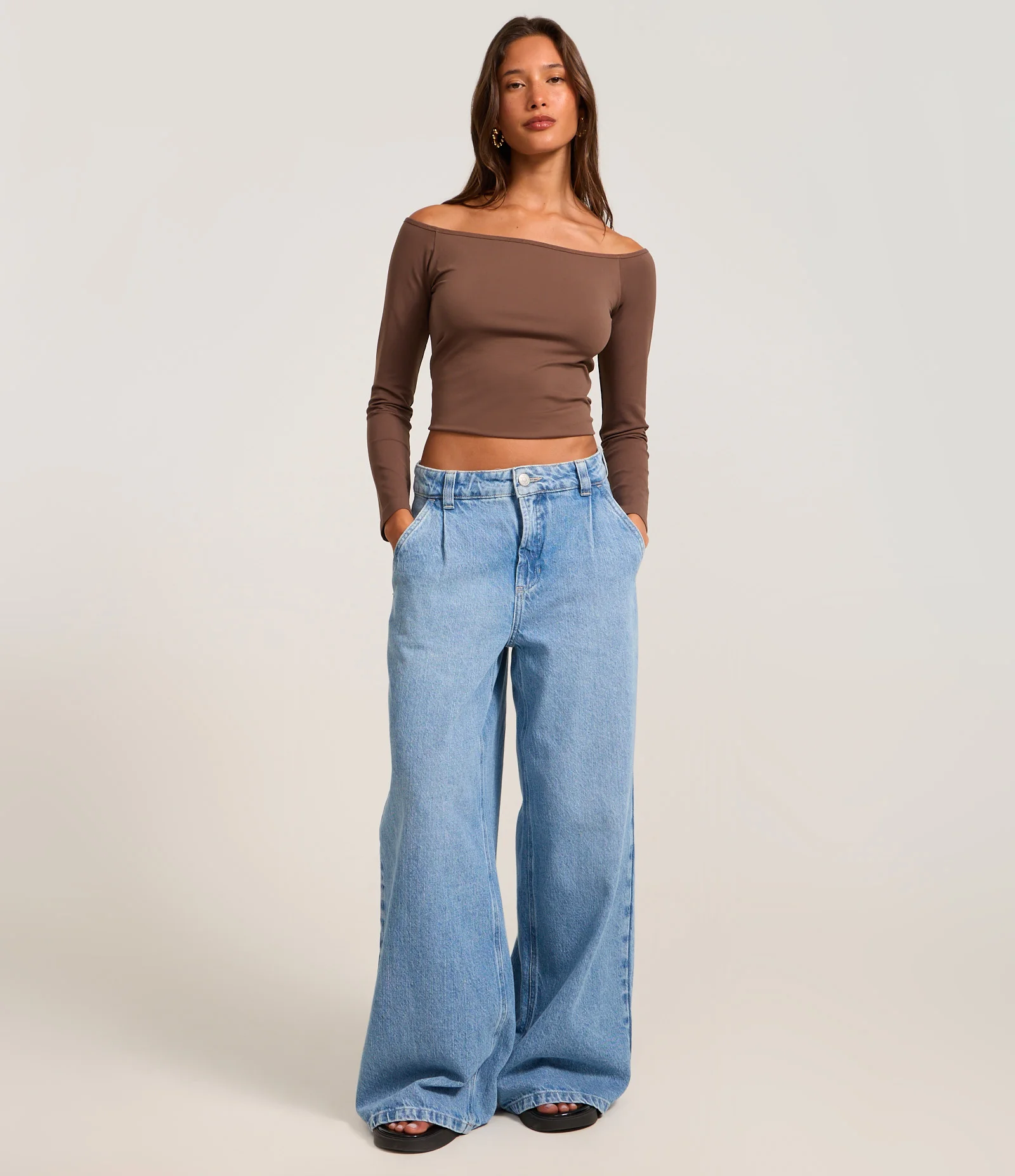 Blusa Ombro a Ombro Seamless Marrom 2