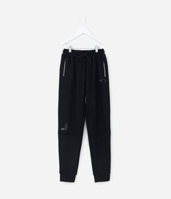 Calça Infantil em Moletom com Recortes e Zíper - Tam 5 a 14 Anos