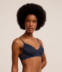 Sutiã Sem Bojo e Com Aro em Renda Floral