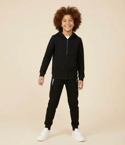 Calça Infantil em Tech Fleece com Bolso e Zíper - Tam 5 a 14 Anos