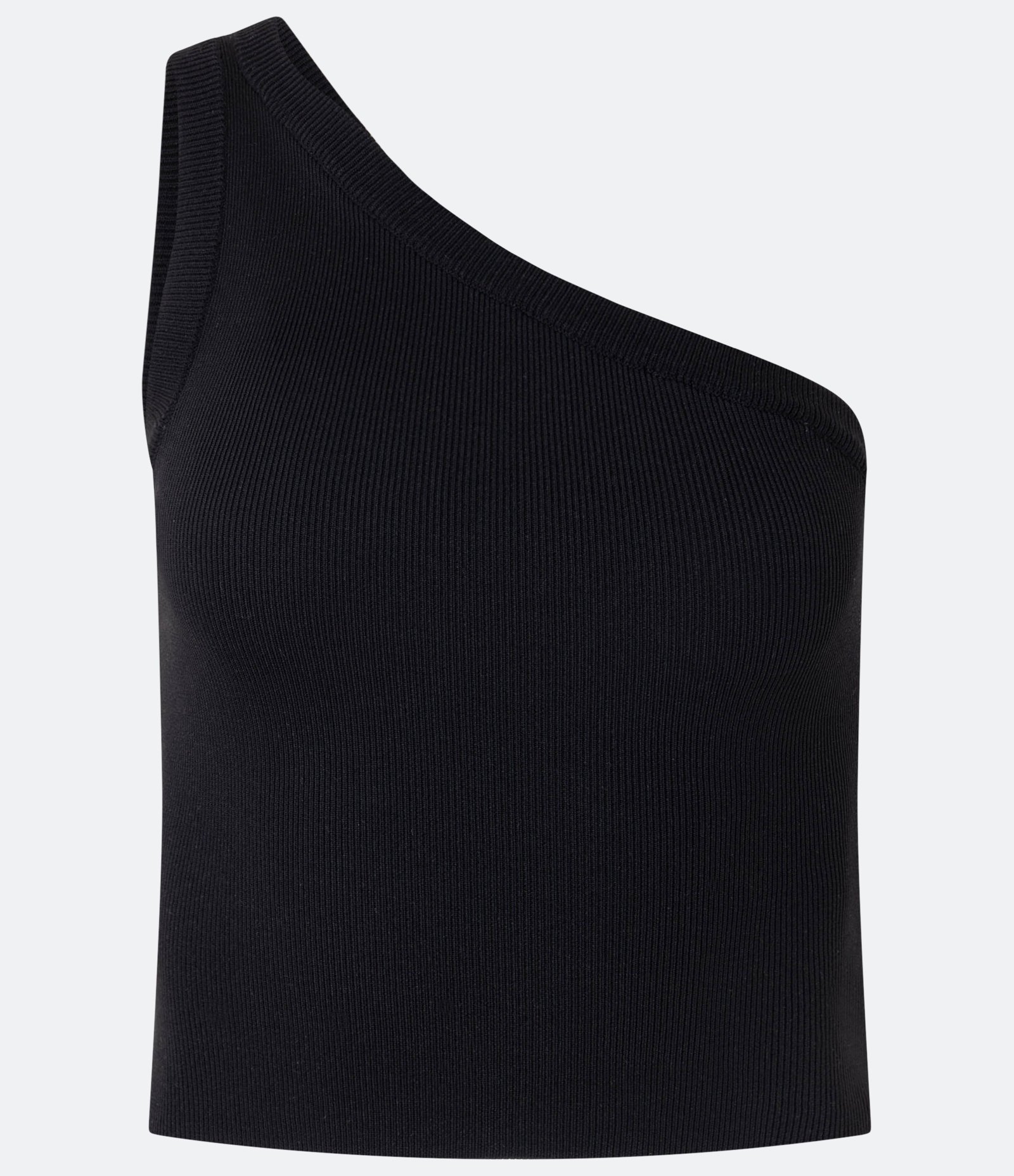 Blusa Cropped em Tricoline com Um Ombro Só Preto 4
