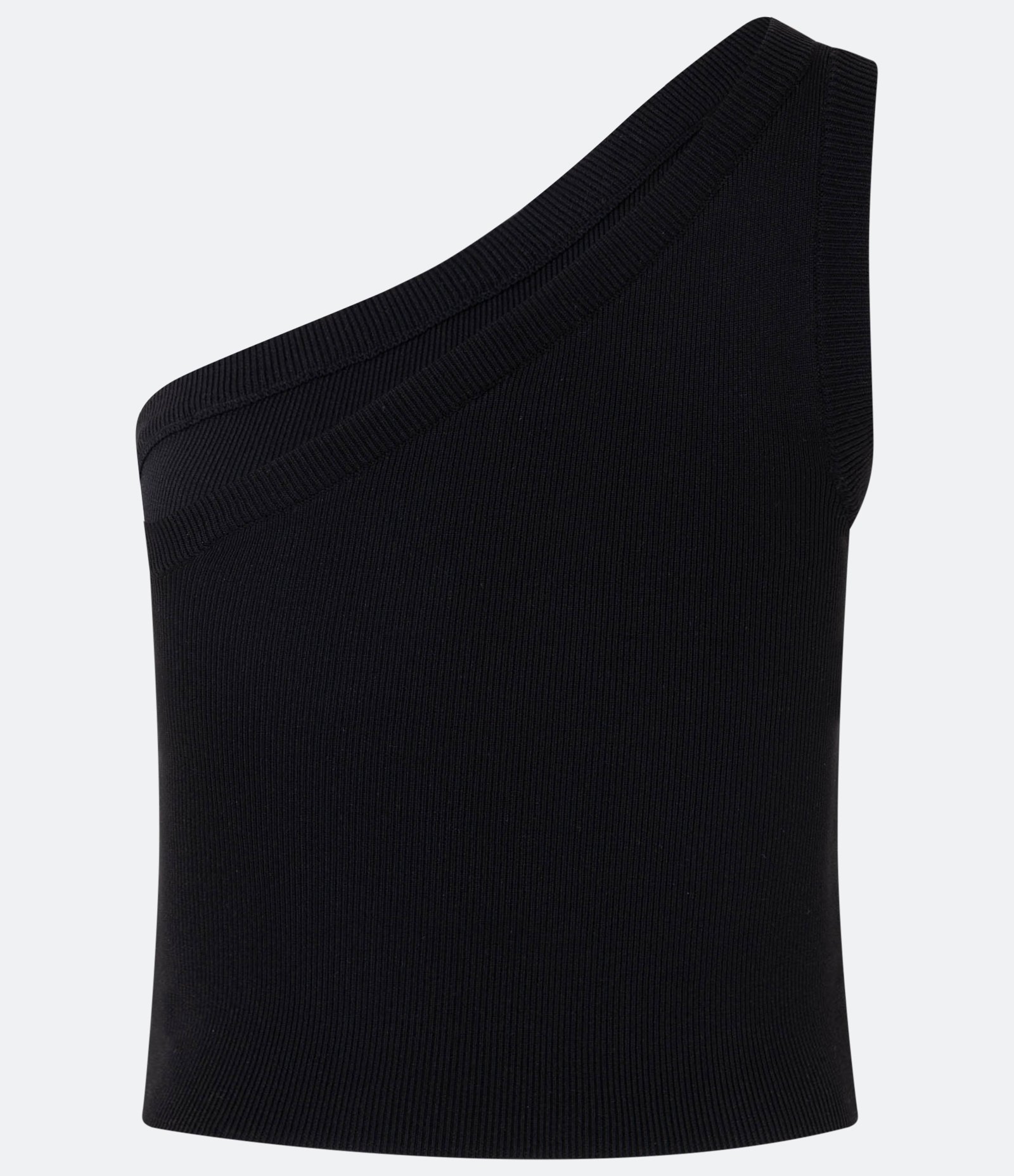 Blusa Cropped em Tricoline com Um Ombro Só Preto 6