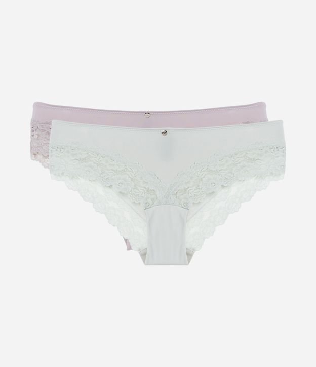 Kit 02 Calcinhas Boyshort em Microfibra com Renda