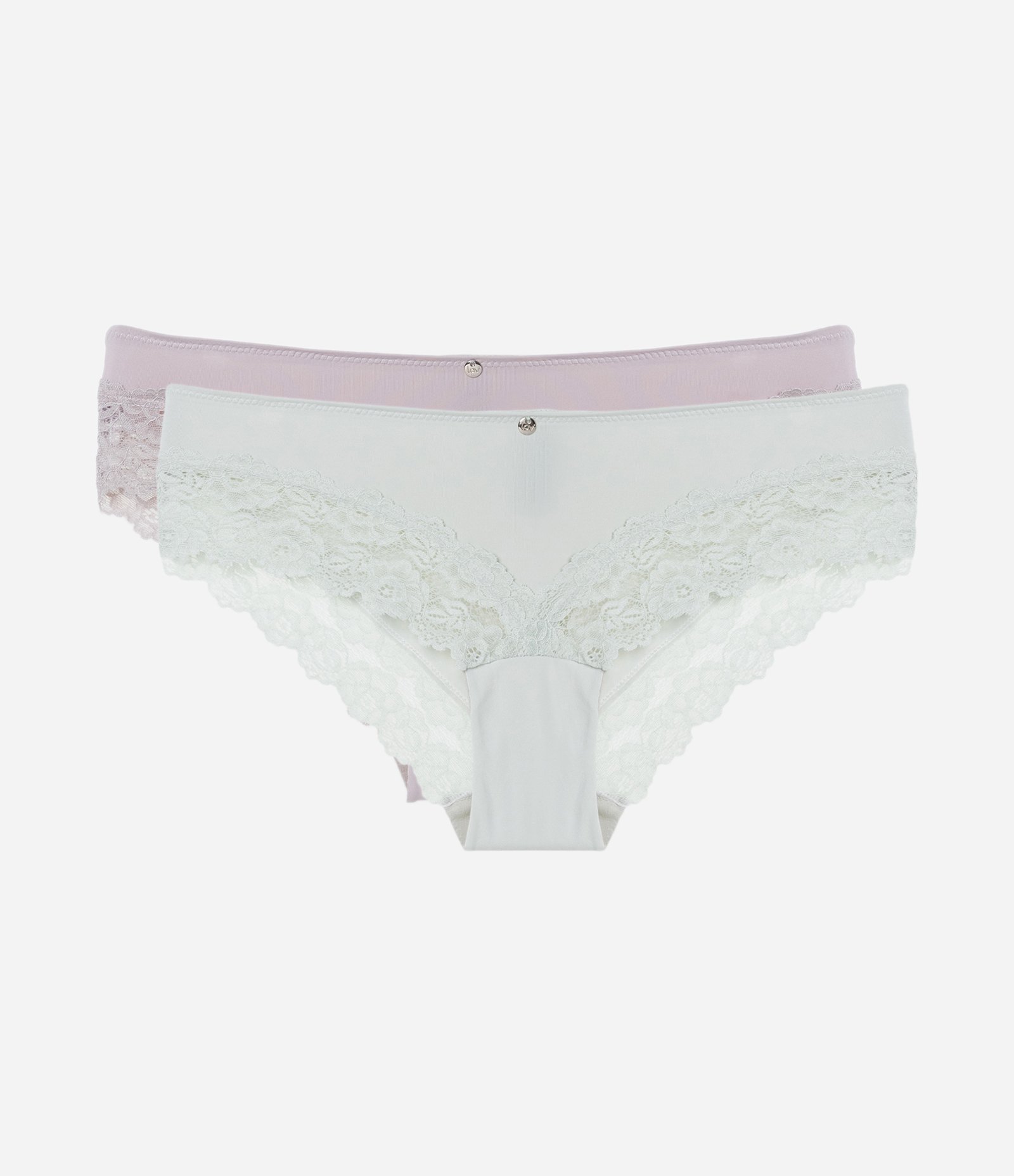 Kit 02 Calcinhas Boyshort em Microfibra com Renda Verde/Lilás 1