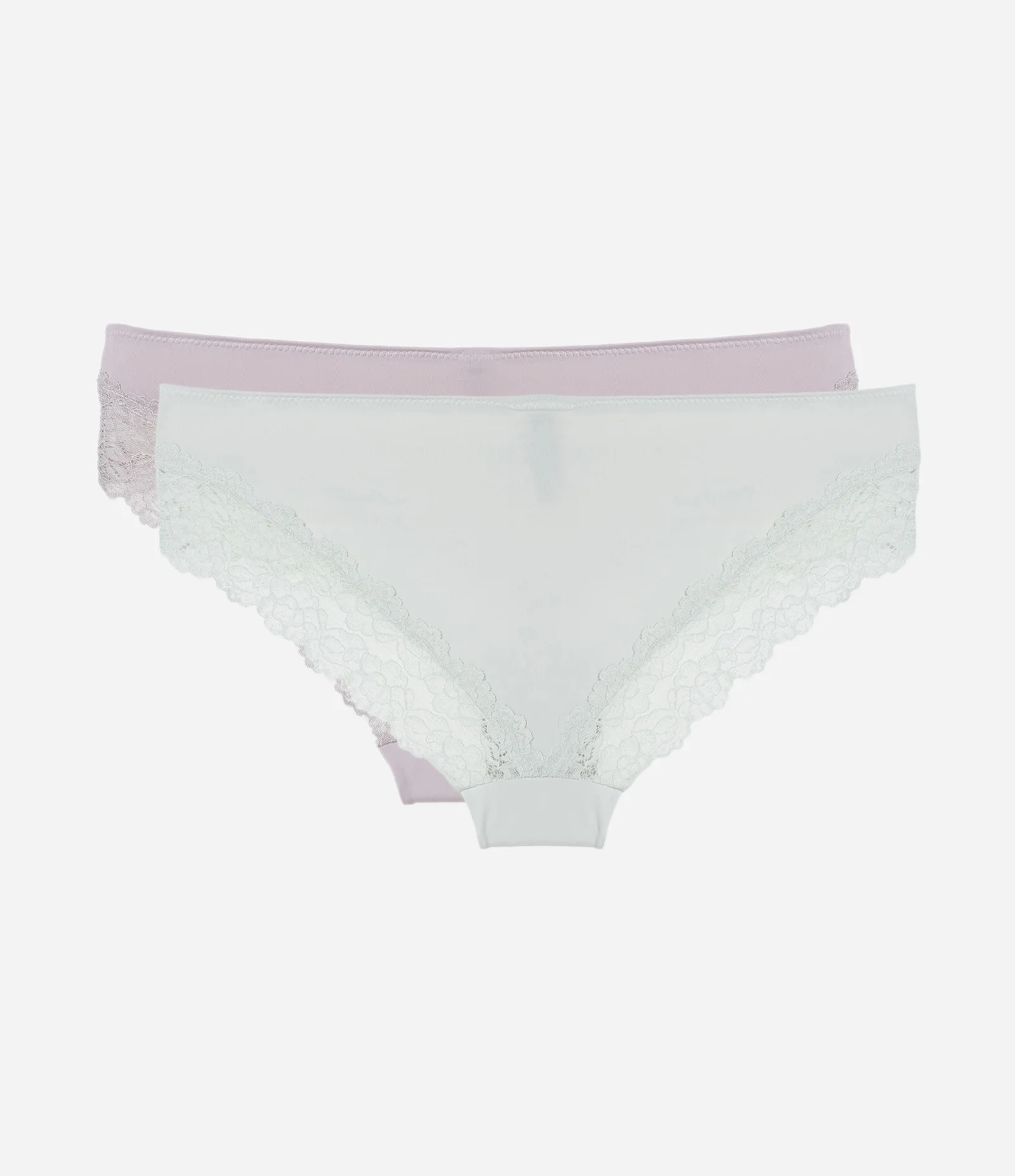 Kit 02 Calcinhas Boyshort em Microfibra com Renda Verde/Lilás 2