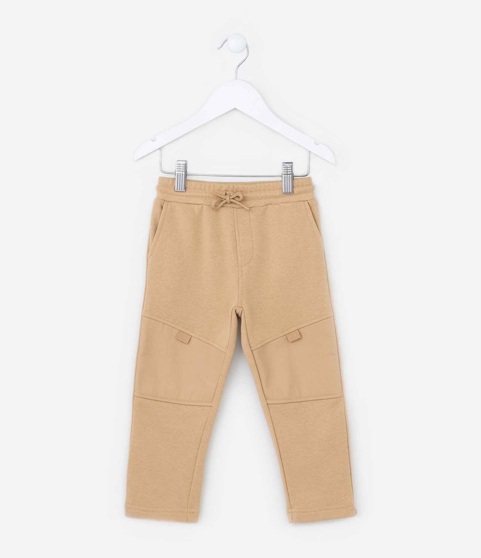 Calça Infantil com Bolsos e Recortes - Tam 1 a 5 Anos Bege 1