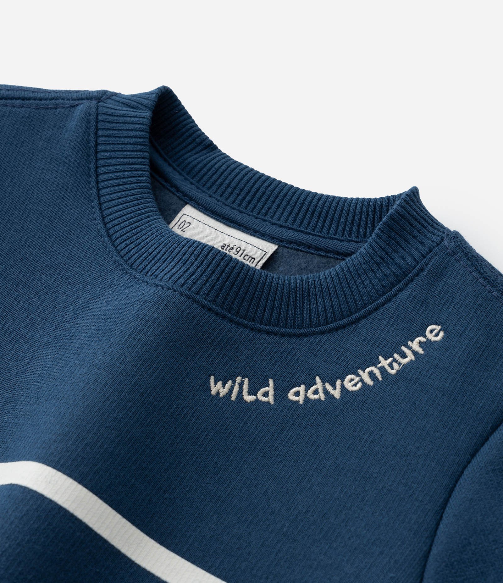 Blusão Infantil Quentinho com Estampa Listrada - Tam 1 a 5 Anos Azul 6