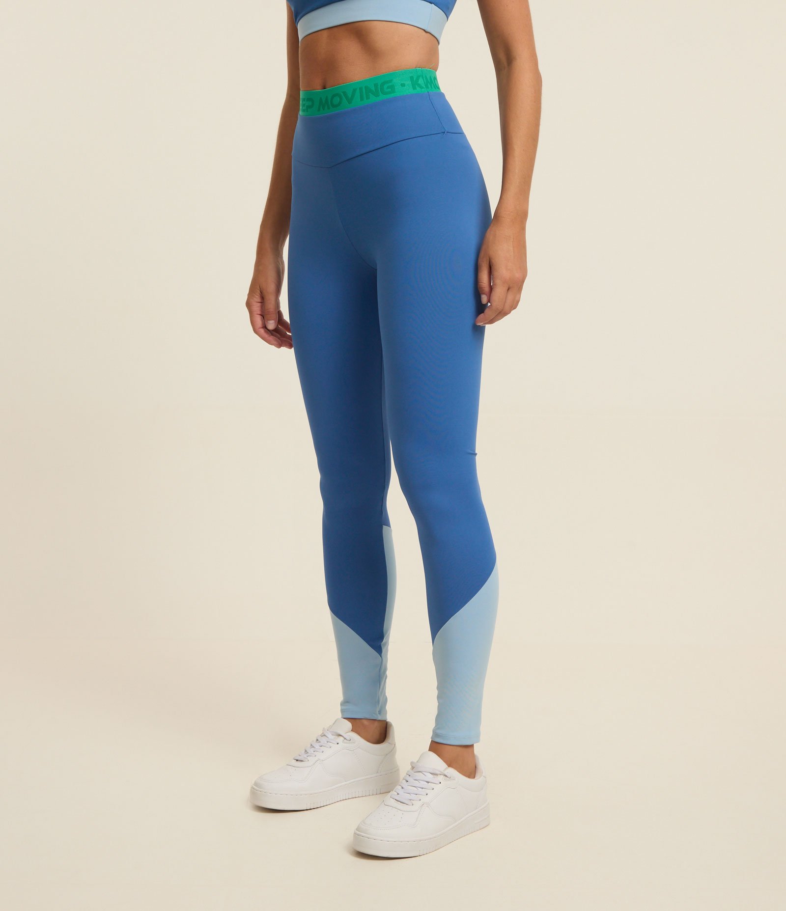 Calça Legging em Microfibra com Friso Azul 2