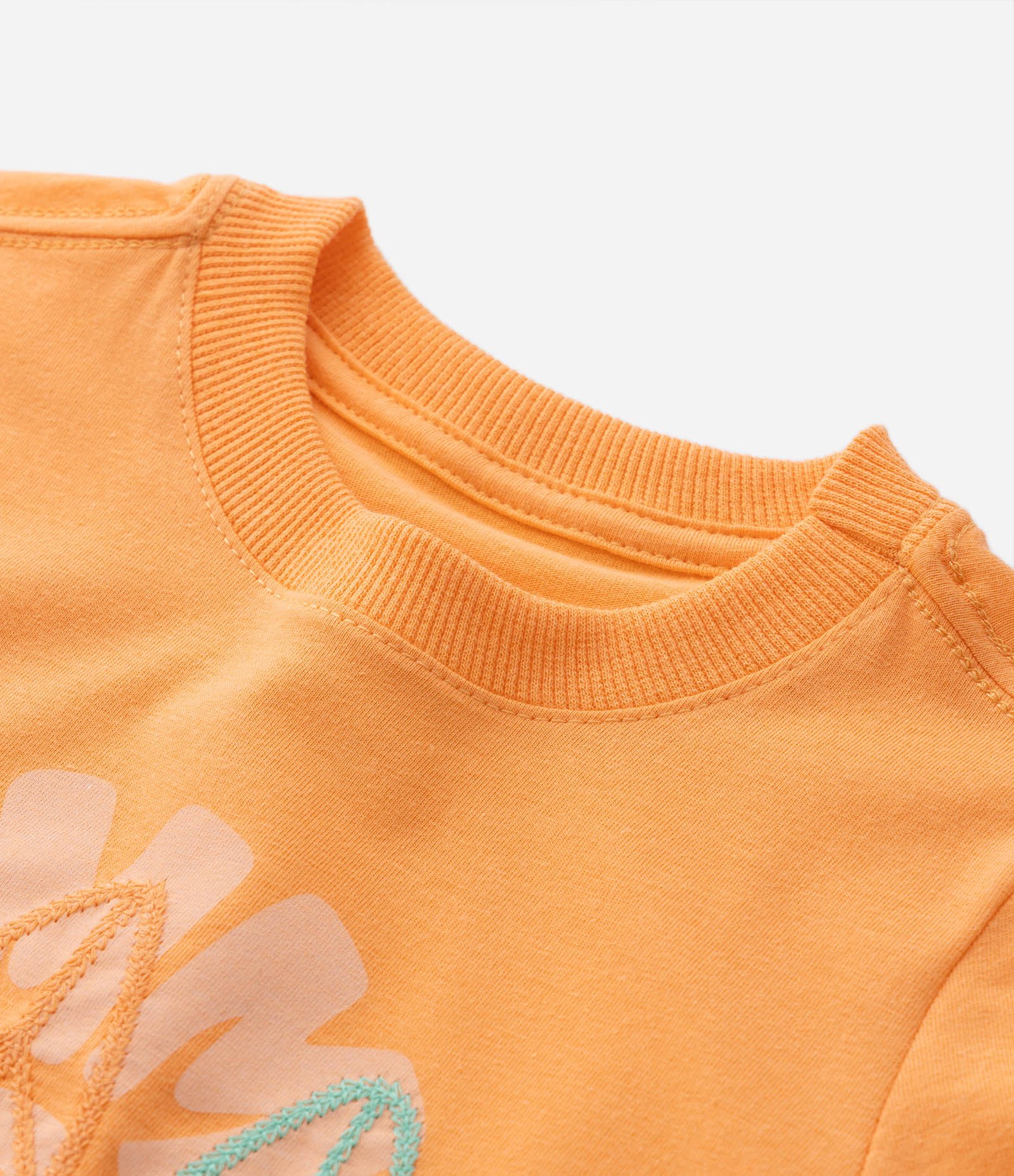 Camiseta Infantil com Bordado de Pranchas - Tam 1 a 5 Anos Laranja 3