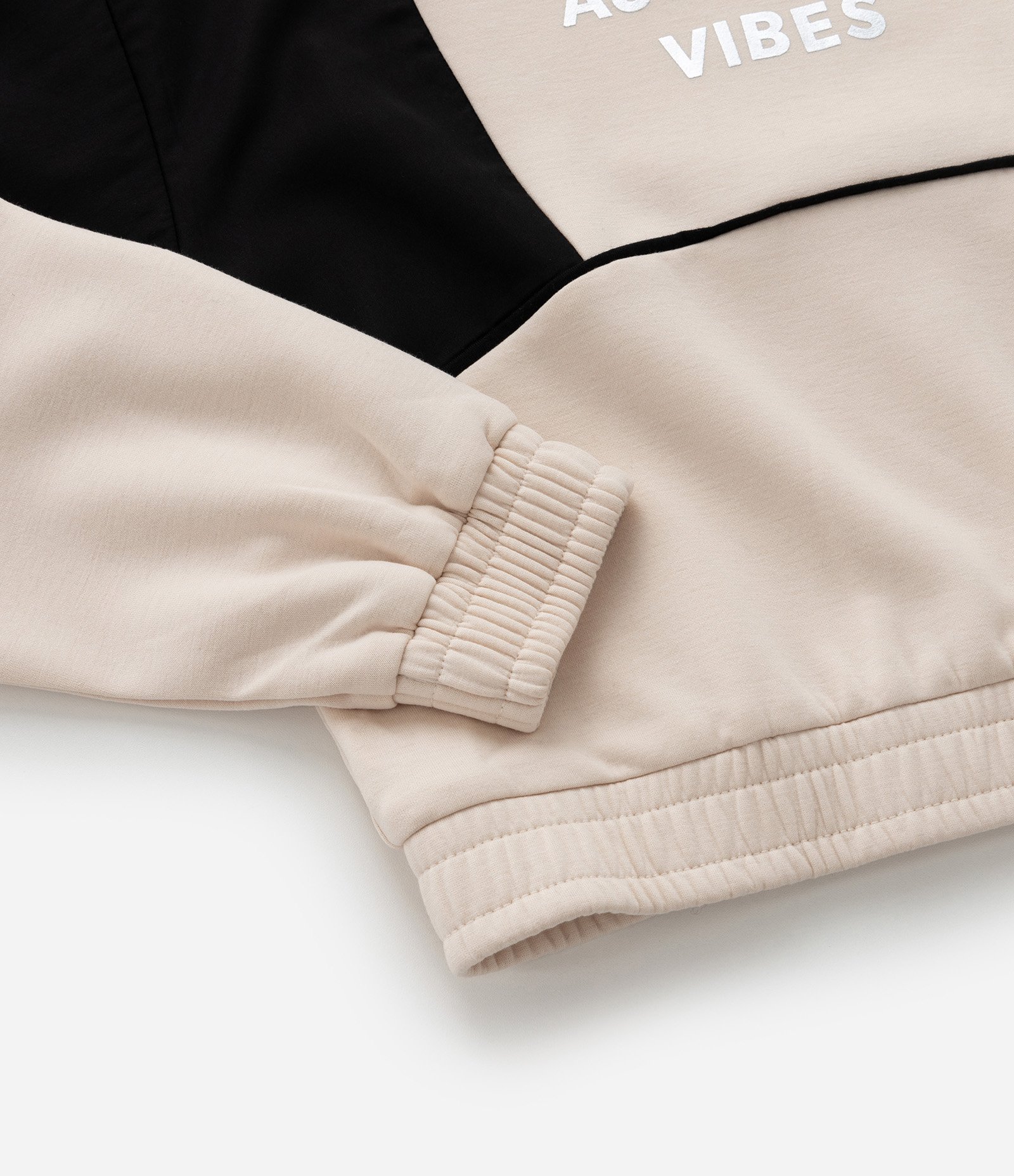 Casaco Infantil em Fleece com Recortes e Capuz - Tam 5 a 14 Anos Bege/Preto 5