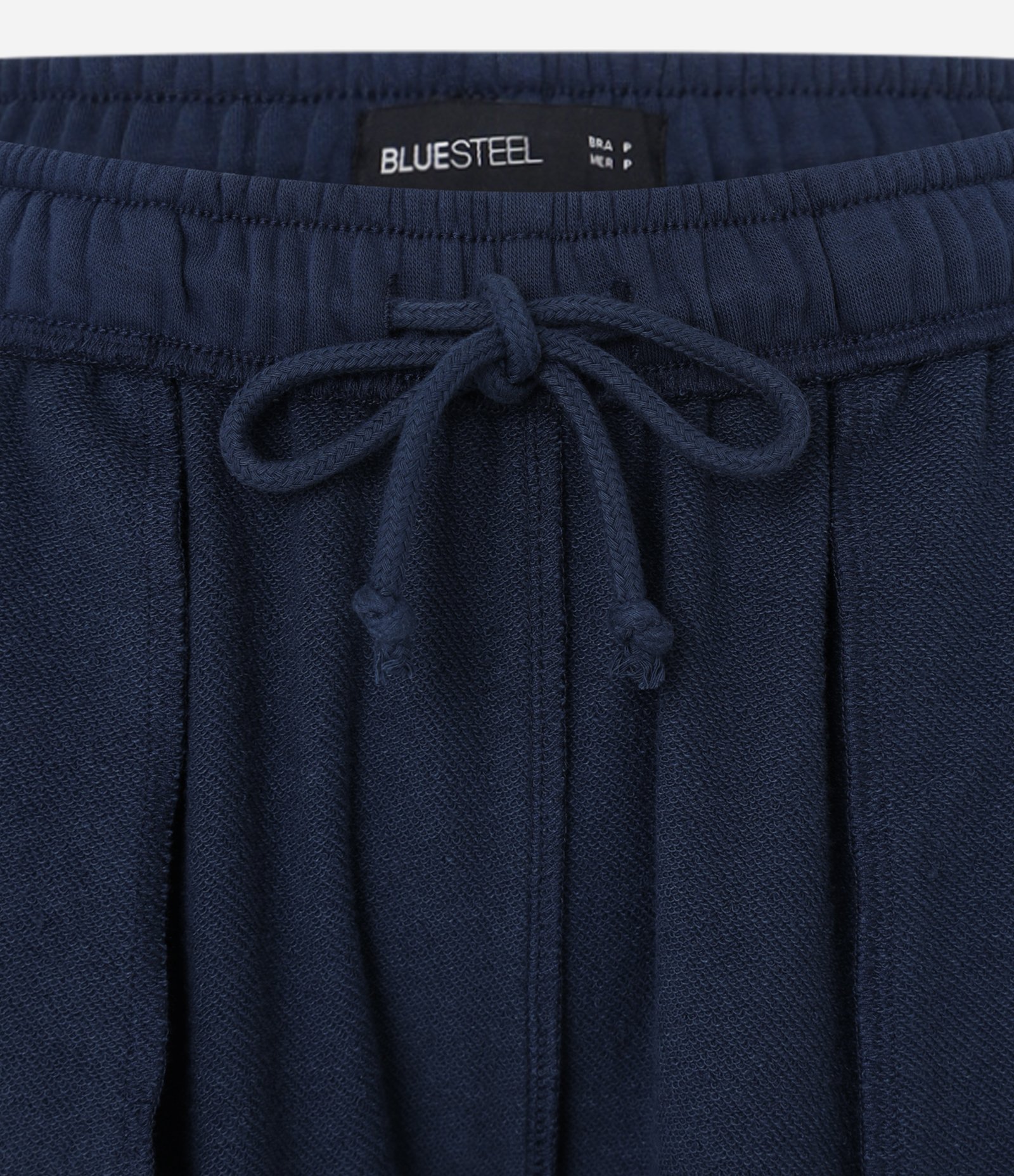 Calça Reta em Moletom com Amarração Interna na Cintura Azul Marinho 6