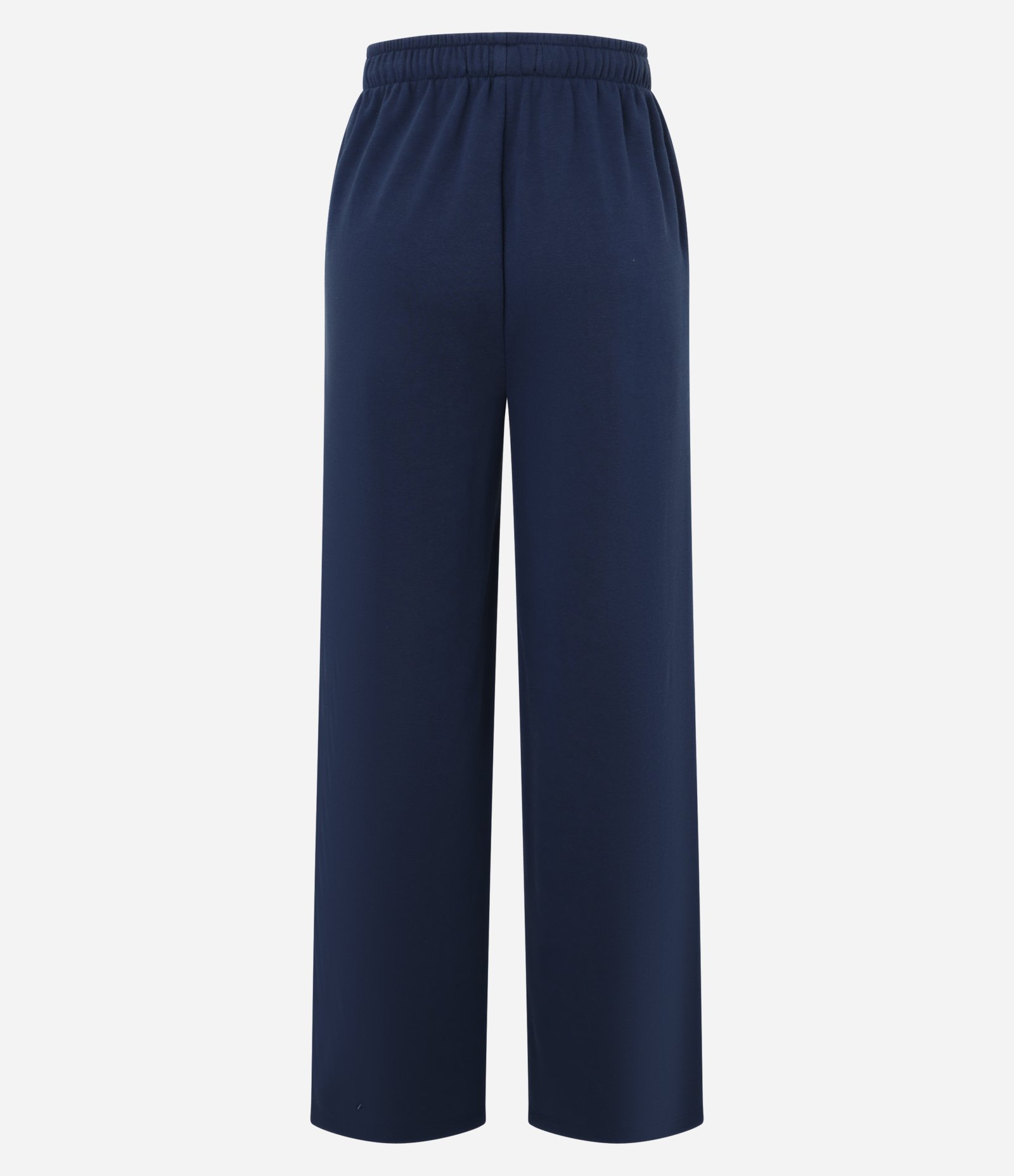 Calça Reta em Moletom com Amarração Interna na Cintura Azul Marinho 7