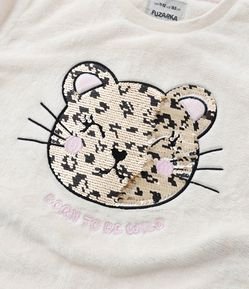 Casaco Infantil Quentinho com Tigrinho em Paetês - Tam 5 a 14 anos