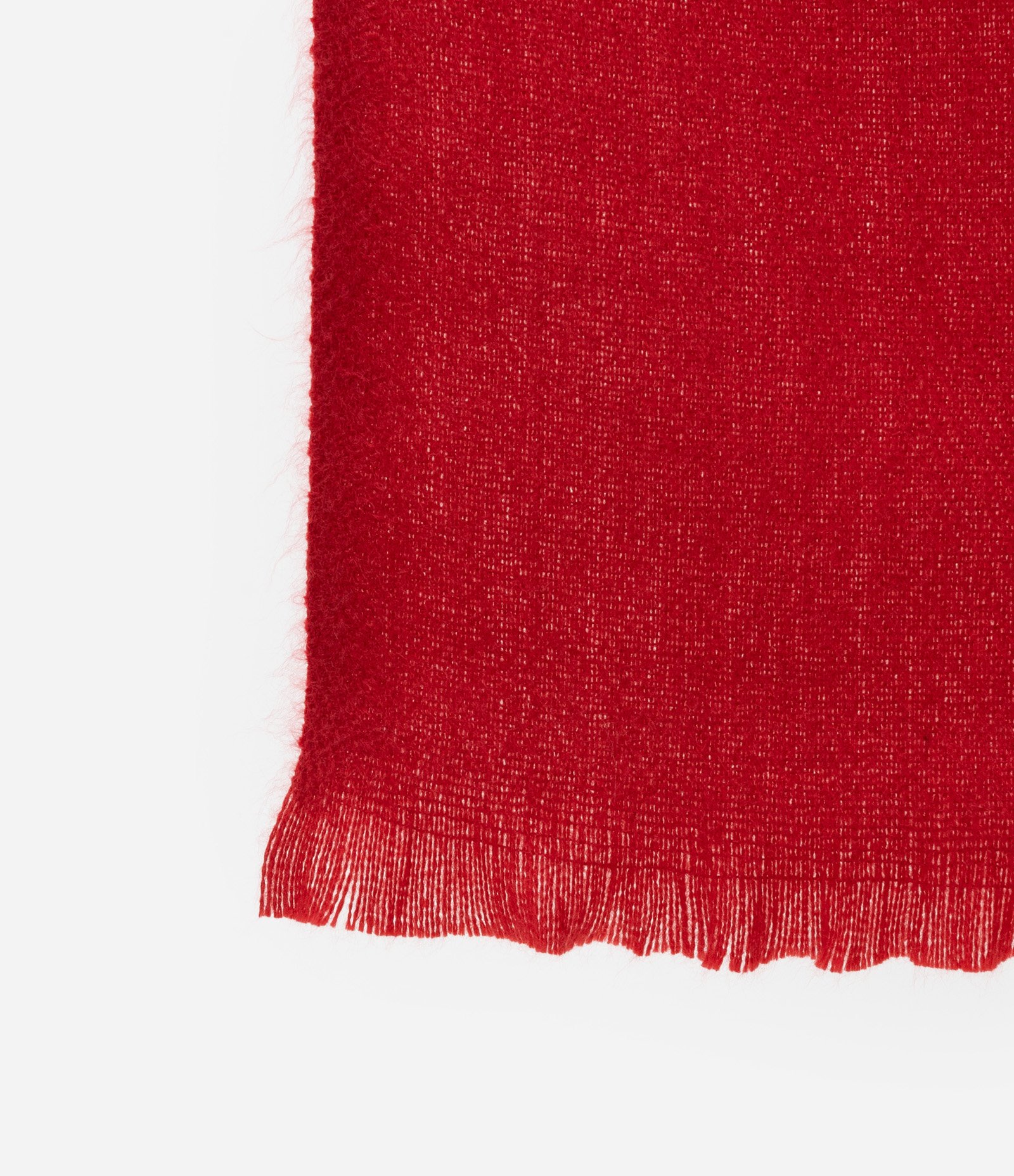 Cachecol Maquinetado com Felpas na Barra Vermelho 2