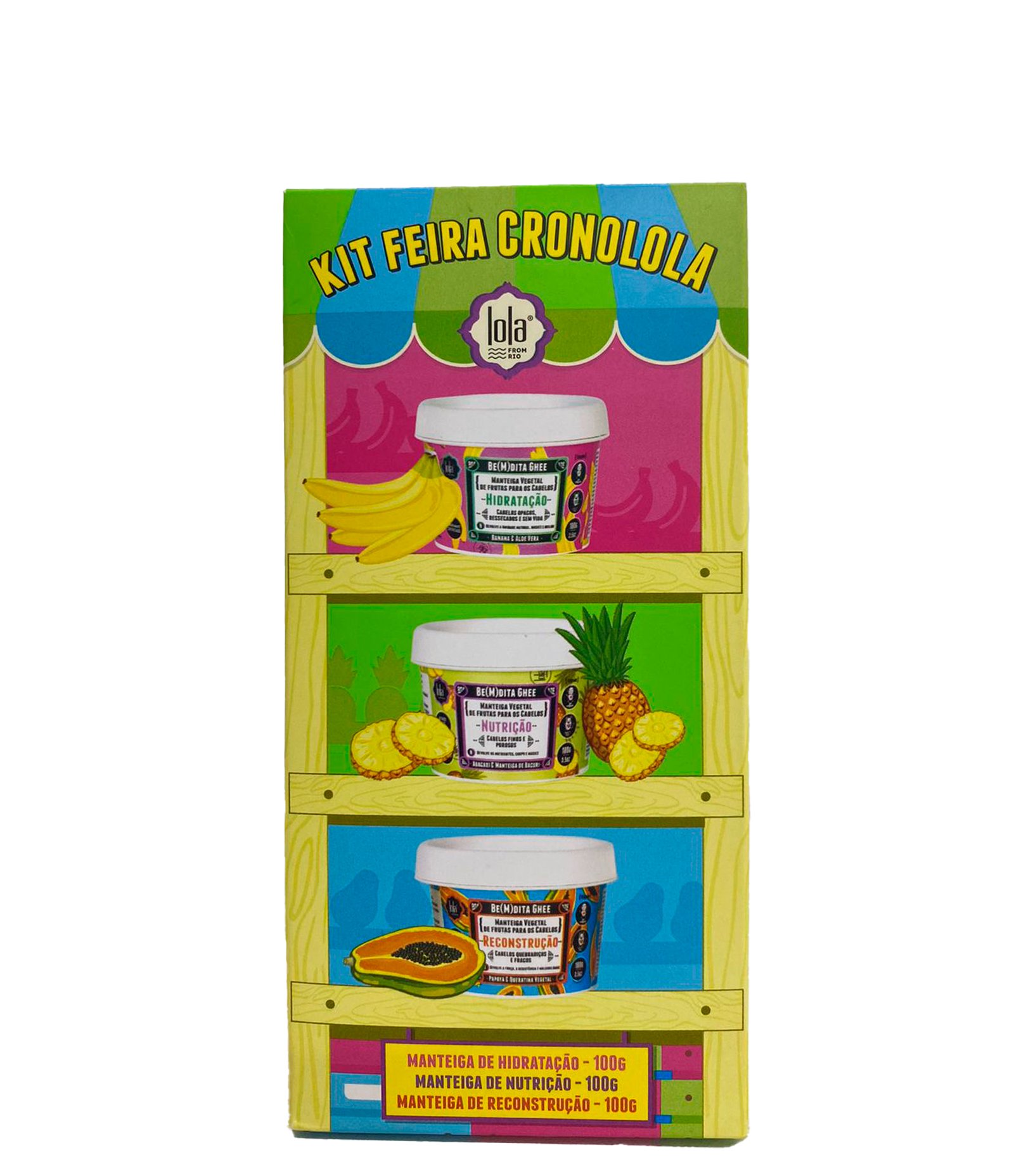 Kit Feira Cronolola Manteiga de Hidratacao 100g + Manteiga de Nutricao 100g + Manteiga de Reconstrucao 100g Lola KIT 1