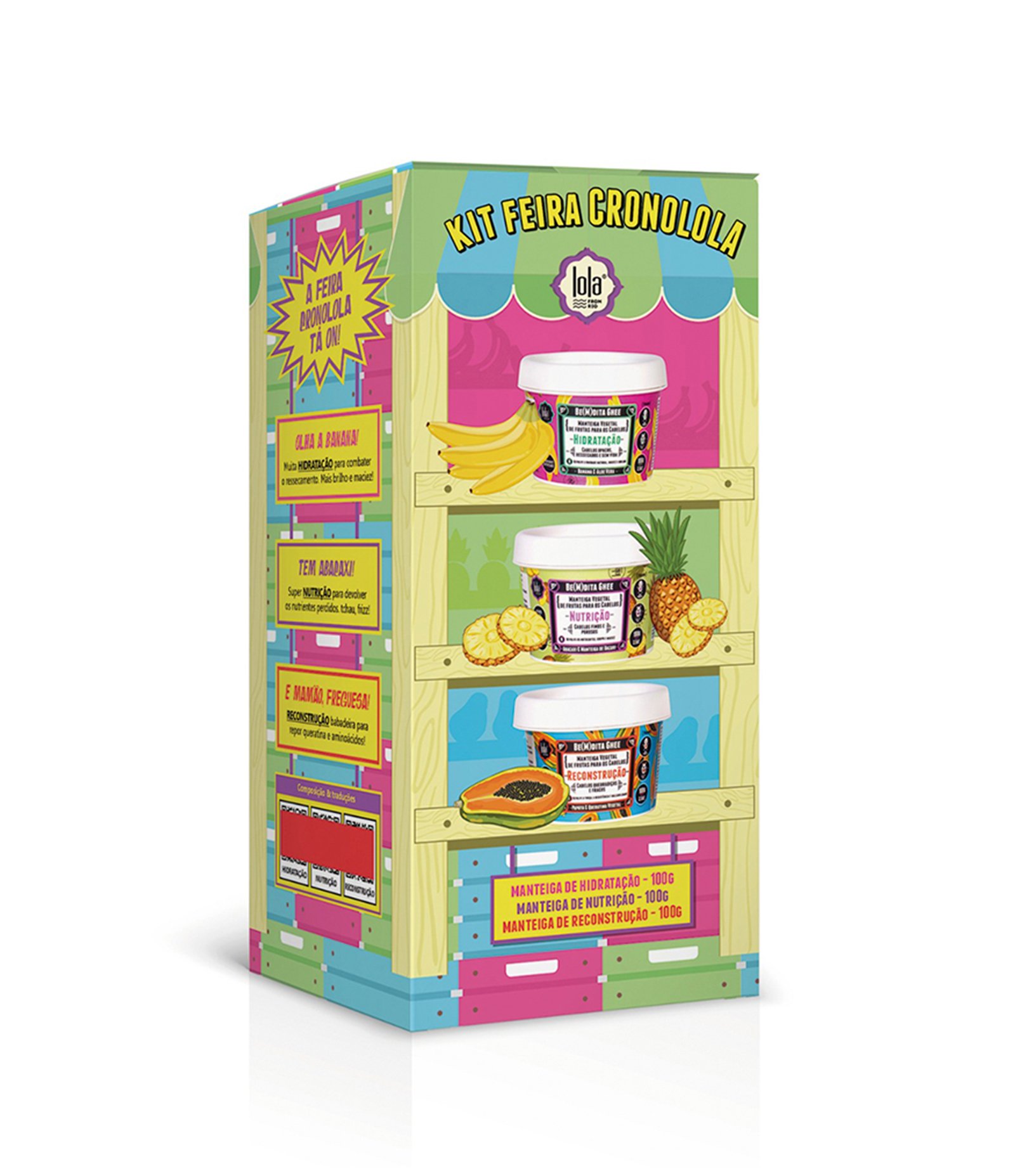 Kit Feira Cronolola Manteiga de Hidratacao 100g + Manteiga de Nutricao 100g + Manteiga de Reconstrucao 100g Lola KIT 5