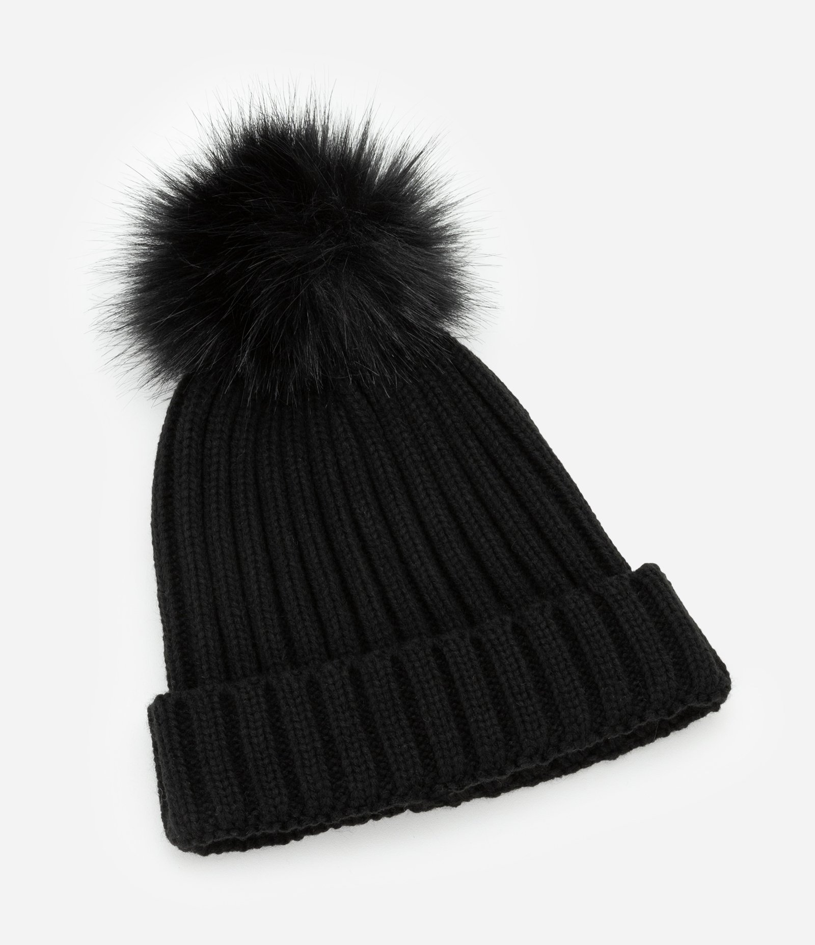 Touca em Tricô Básico com Pompom Preto 1