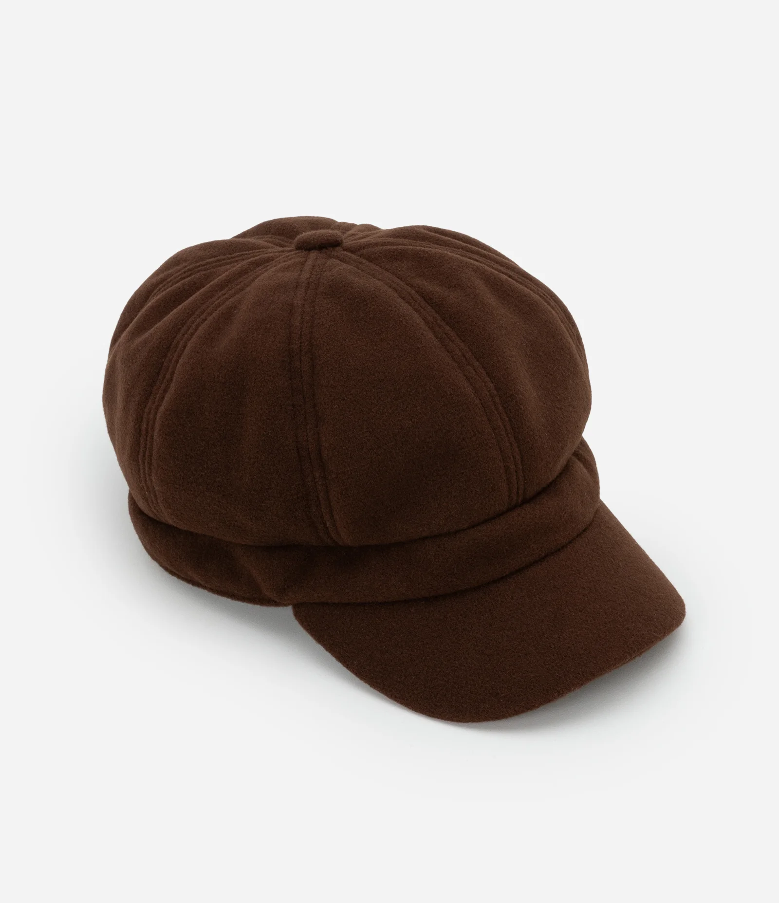 Boina em Fleece com Aba Curva e Pences Marrom 2