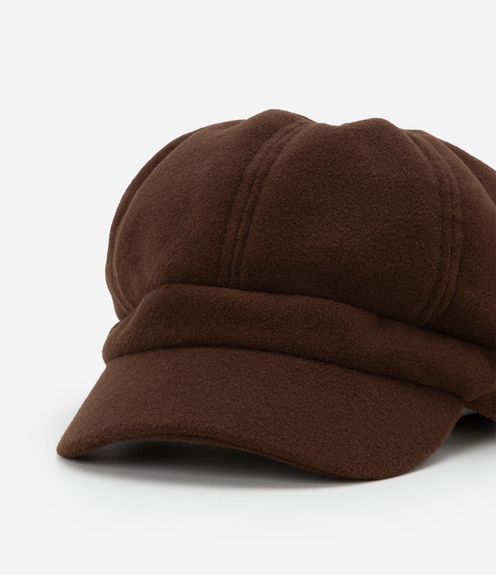 Boina em Fleece com Aba Curva e Pences Marrom 5