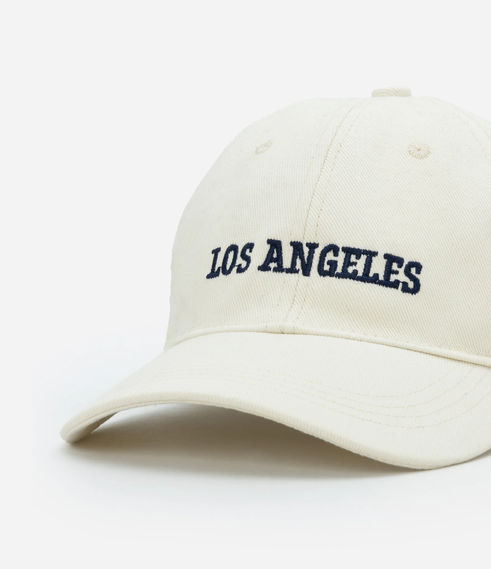 Boné Aba Curva em Sarja com Lettering Los Angeles Bege 4