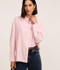 Camisa em Viscolinho com Estampa Fio Tinto