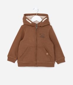 Casaco Infantil com Capuz e Forro de Sherpa - Tam 1 a 5 anos