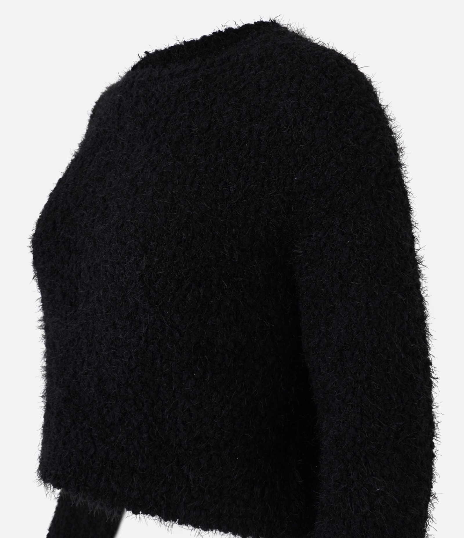 Suéter Slim em Tricô com Pelinhos Preto 2