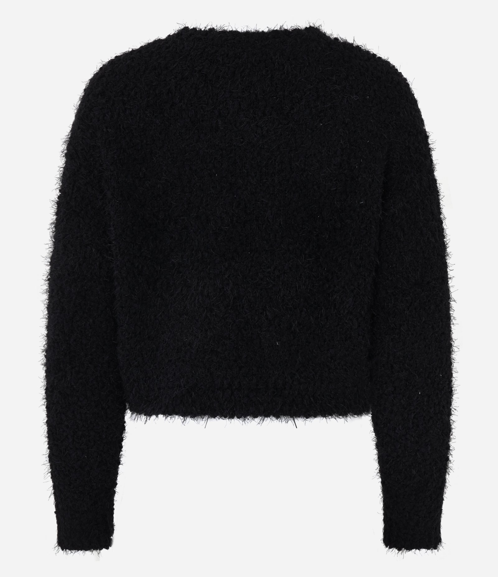 Suéter Slim em Tricô com Pelinhos Preto 3