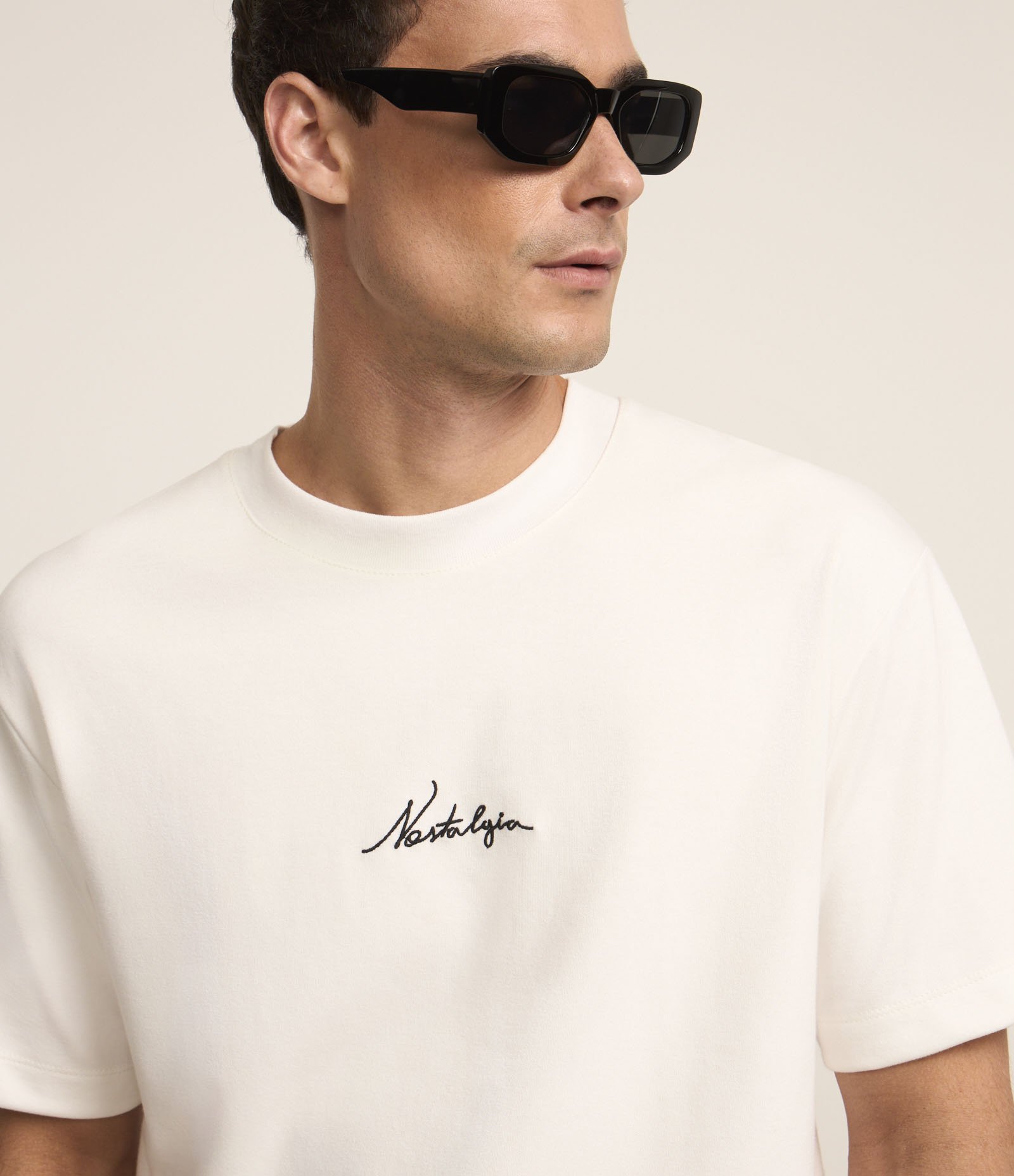 Camiseta Boxy em Algodão com Estampa Nostalgia Branco 3
