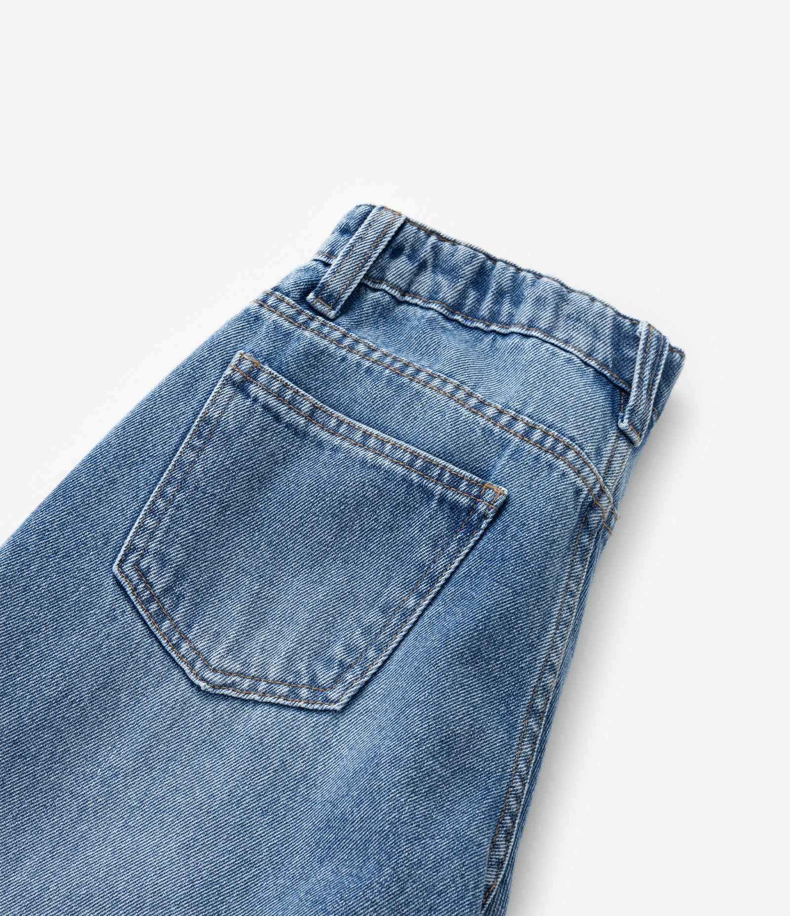 Calça Wide Leg Infantil com Estampa de Cerejinhas a Laser - Tam 5 a 14 Anos Azul 3