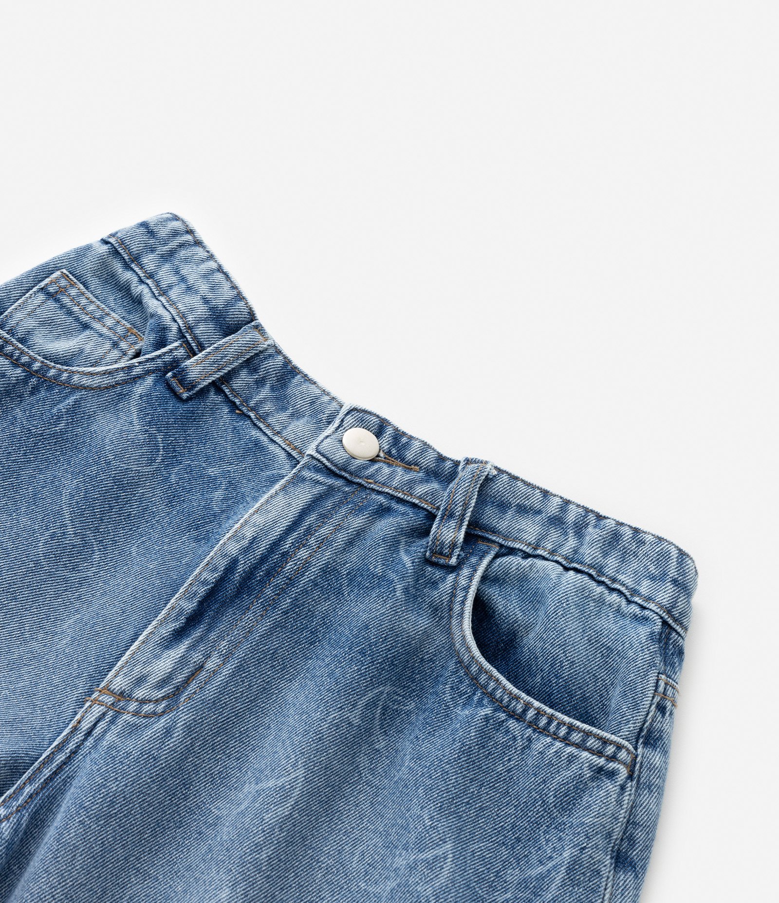 Calça Wide Leg Infantil com Estampa de Cerejinhas a Laser - Tam 5 a 14 Anos Azul 4