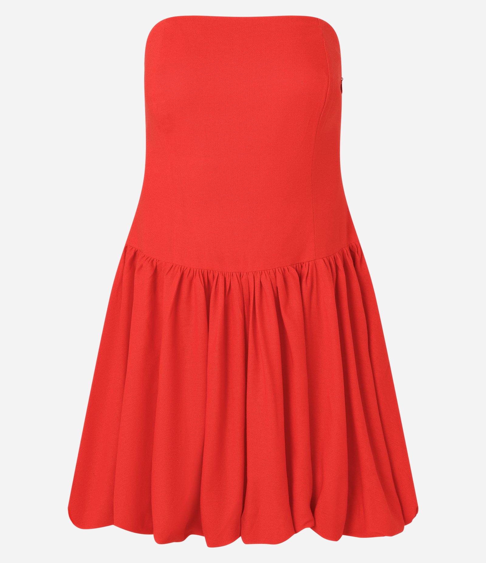 Vestido Balonê Curto em Viscolinho com Decote Tomara que Caia Vermelho 4