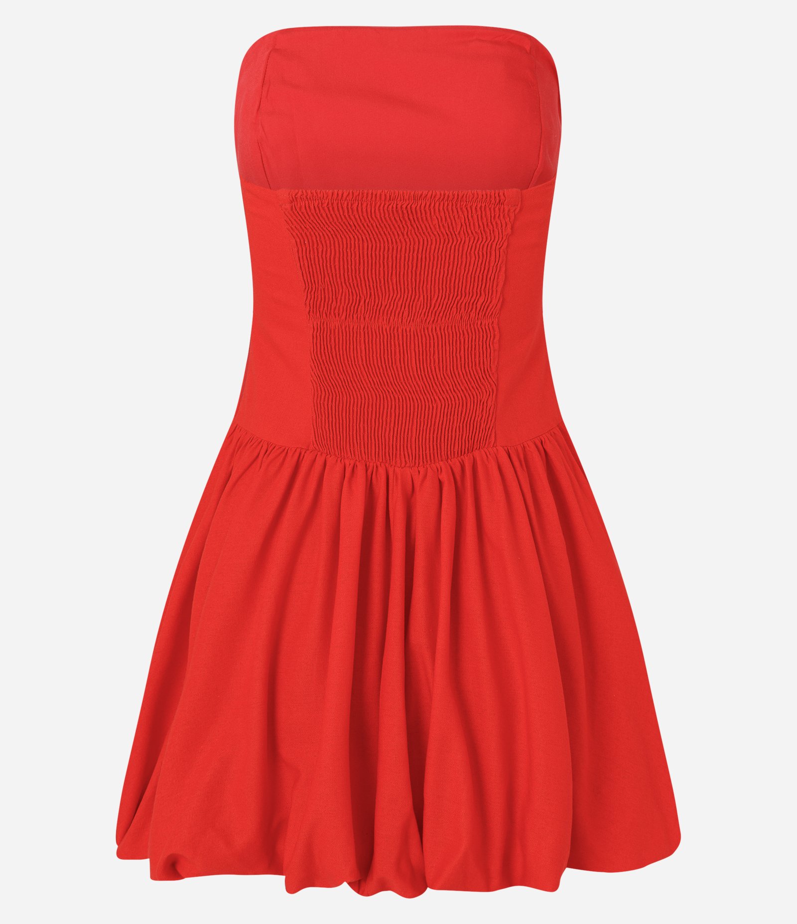 Vestido Balonê Curto em Viscolinho com Decote Tomara que Caia Vermelho 5