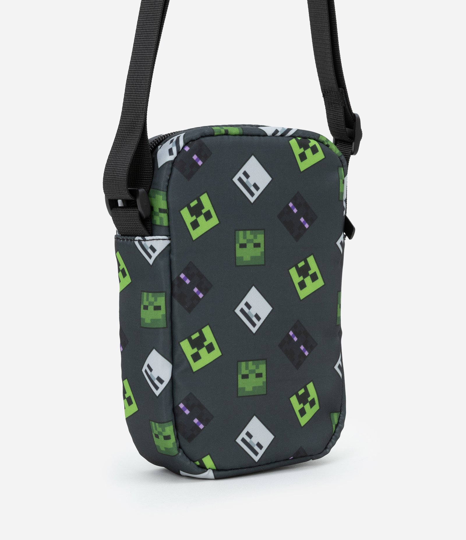 Bolsa Transversal Infantil com Bolso e Estampa Minecraft - Tam Único Cinza 3