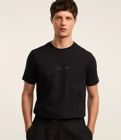 Camiseta em Algodão com Estampa Who Controls our Reality