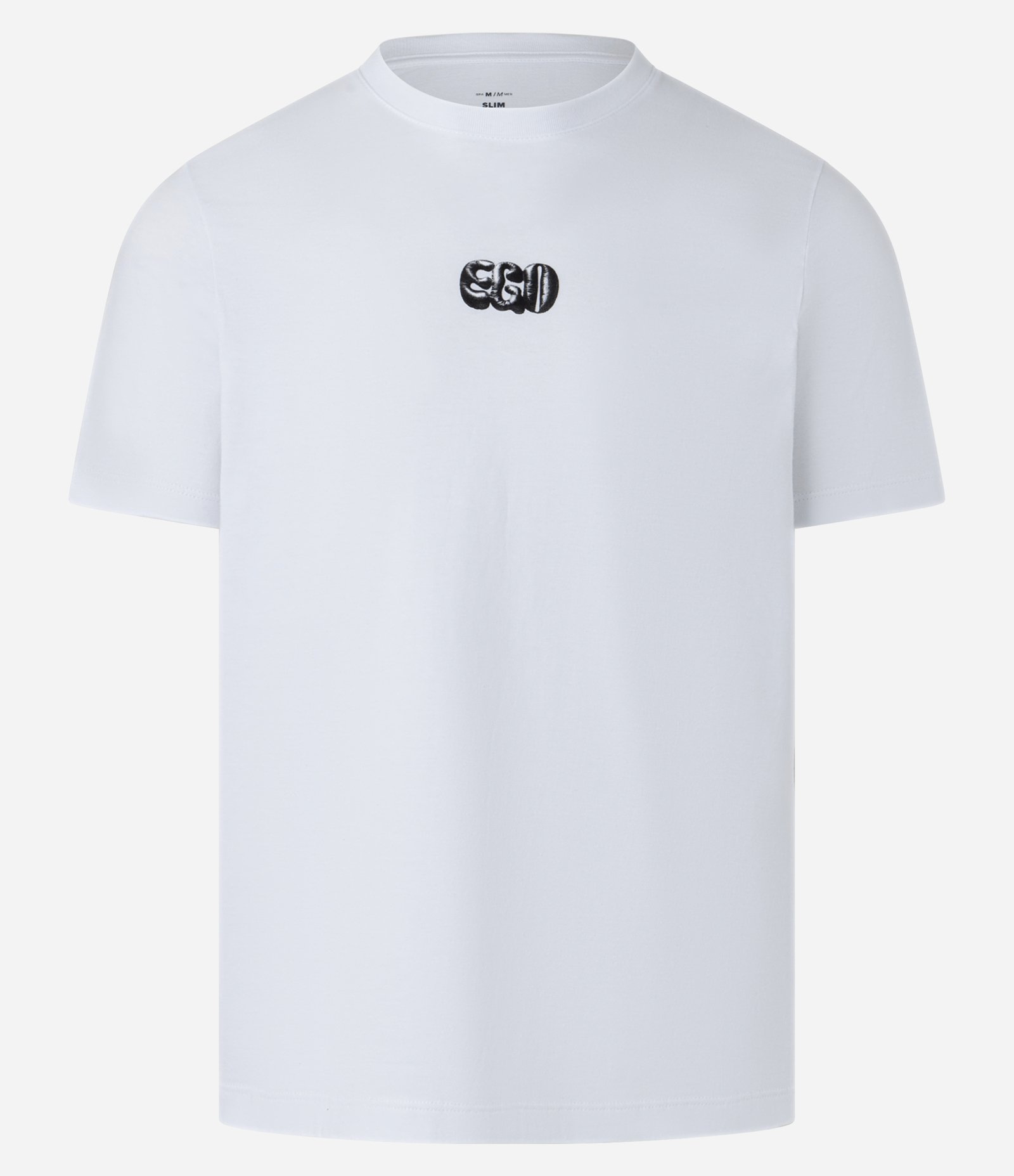 Camiseta Slim em Algodão com Estampa Lettering Ego Branco 5