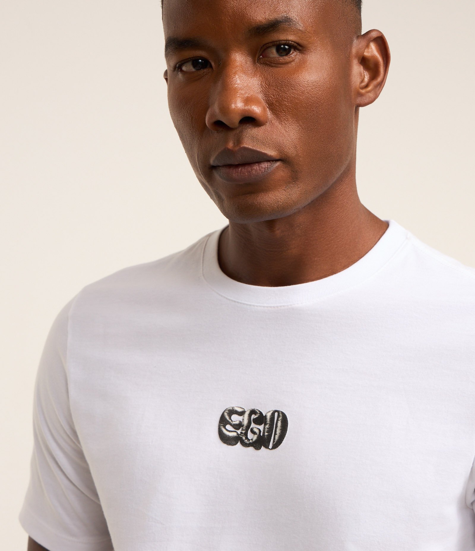 Camiseta Slim em Algodão com Estampa Lettering Ego Branco 4